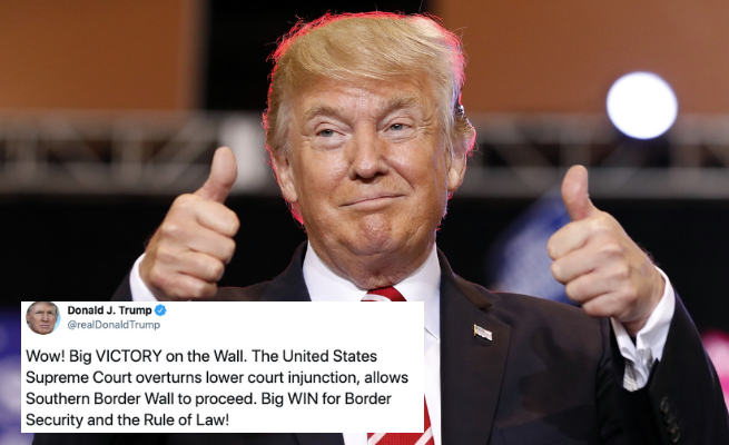 Sąd Najwyższy pozwolił Trumpowi rozpocząć budowę muru na granicy z Meksykiem 