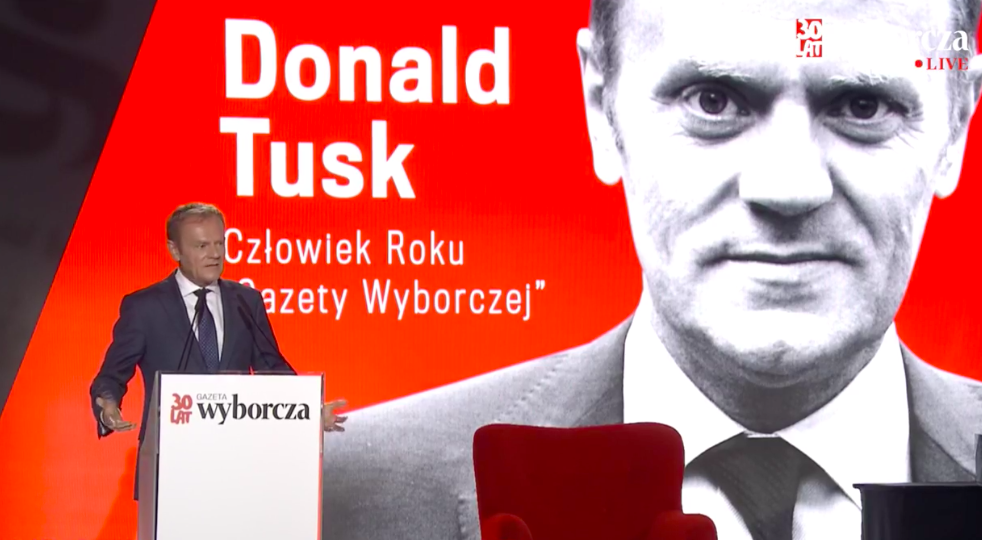 Donald Tusk "Człowiekiem Roku" Gazety Wyborczej 