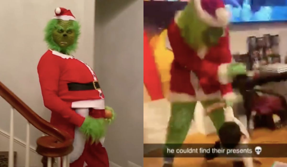Świąteczny trend tiktokowy: rodzice przebierają się za Grincha i wprowadzają swoje dzieci w maksymalne przerażenie