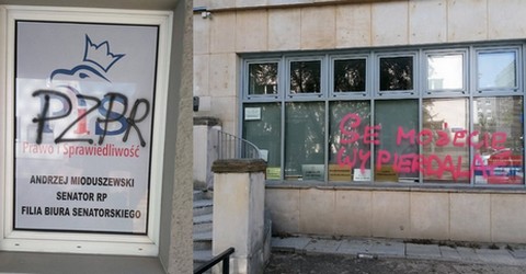 48-latce, która napisała na biurze posła PiS "PZPR", grożą 2 lata więzienia