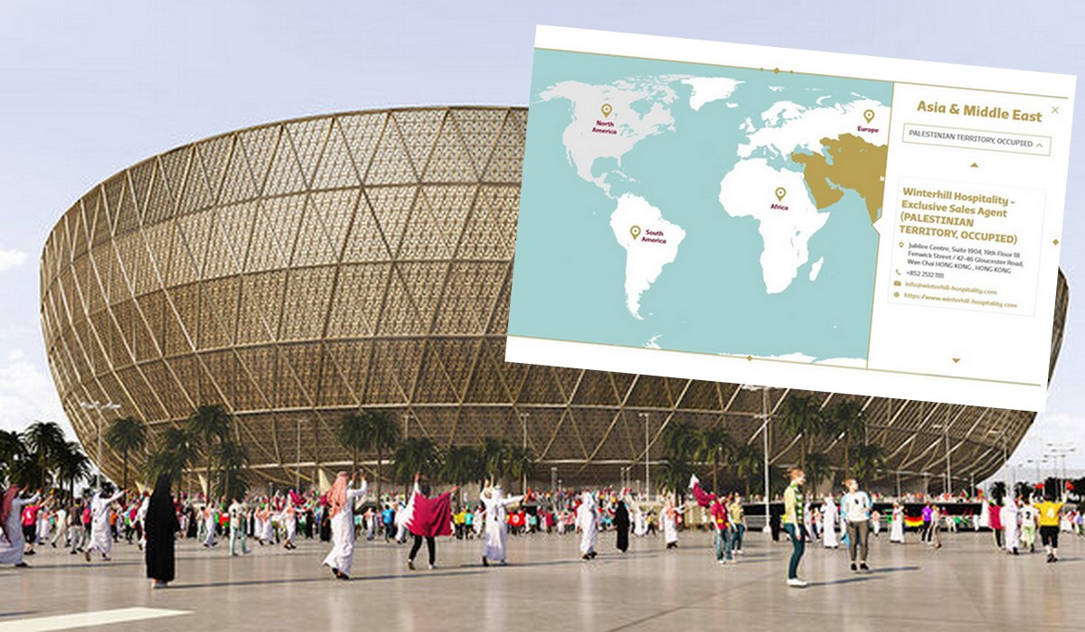 Katar: strona mistrzostw świata w piłce zamiast państwa Izrael miała opcję "Okupowane Tereny Palestyny"