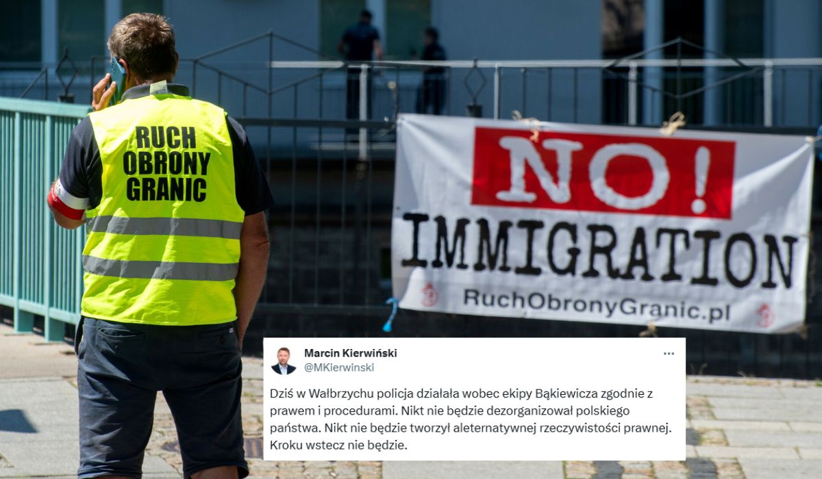 Wałbrzych: policja rozwiązała nielegalną pikietę Ruchu Obrony Granic