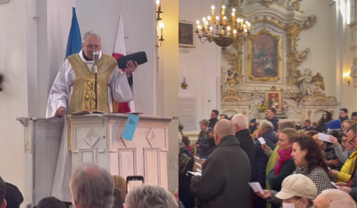 Ksiądz w Warszawie puścił w czasie mszy ukraińską pieśń patriotyczną