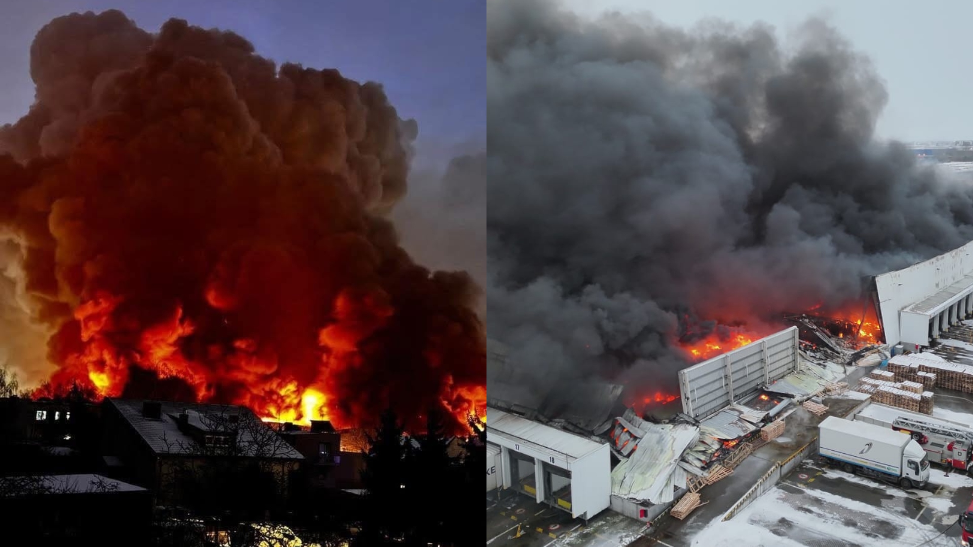 Tarnów Podgórny: wielki pożar hali spedycyjnej zaczął się od baterii do hulajnóg elektrycznych