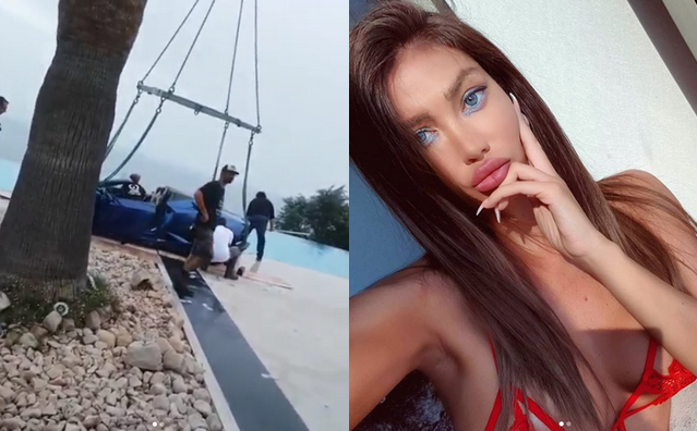 Była dziewczyna Neymara wjechała swoim lamborghini do basenu