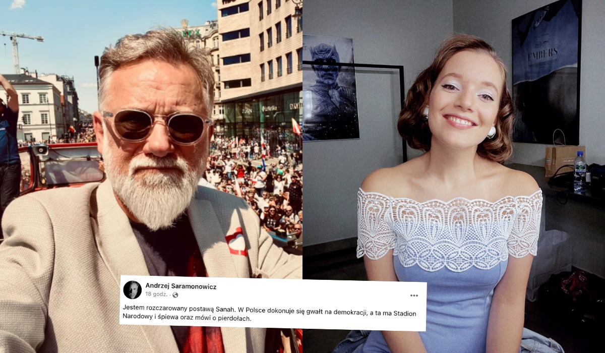 Saramonowicz krytykuje Sanah: w Polsce gw*łt na demokracji, a ta śpiewa o pierd*łach