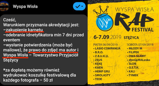 Stężyca: organizatorzy Rap Festivalu na bezczela wyzyskują pracę fotografów i żądają praw autorskich