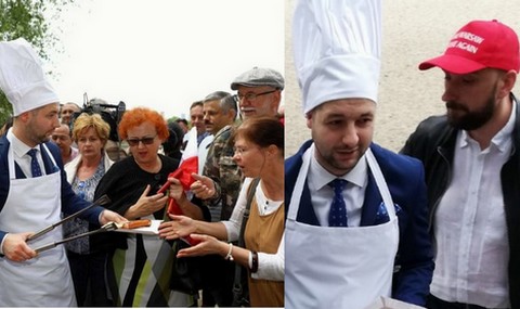 Jaki częstuje wyborców kiełbasą na majówkowym grillu:selfie: