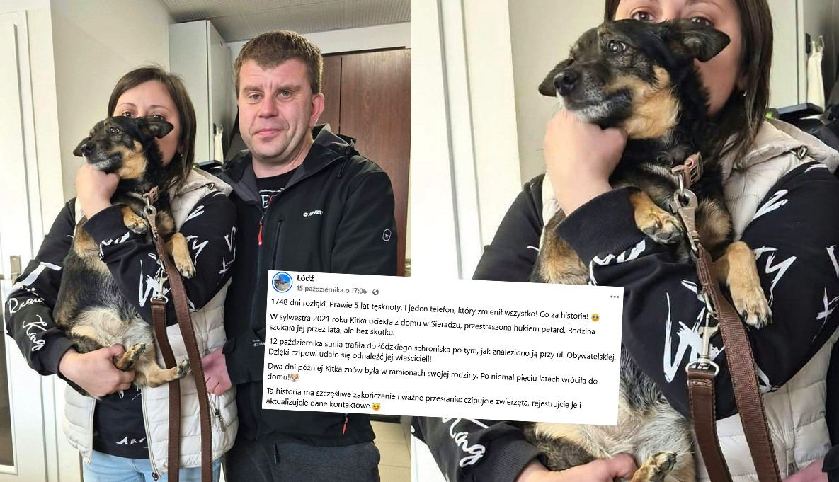 Sieradz: po 5 latach rozłąki psinka wróciła do właścicieli