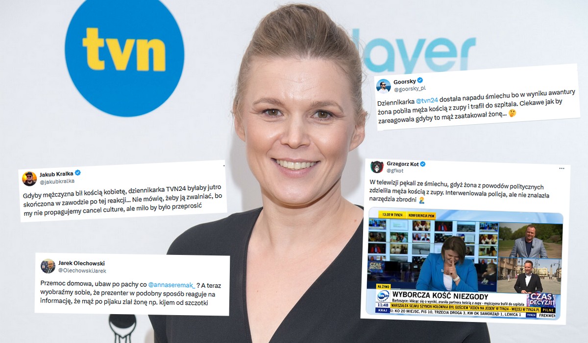 Prezenterka TVN obśmiała się z newsa, że mężczyzna został pobity przez partnerkę
