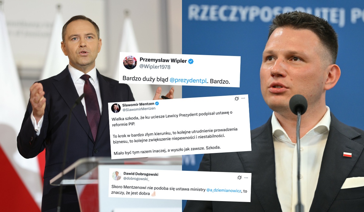 Konfederacje cisną prezydentowi Nawrockiemu za "pójście drogą skrajnej lewicy" i reformę PIP