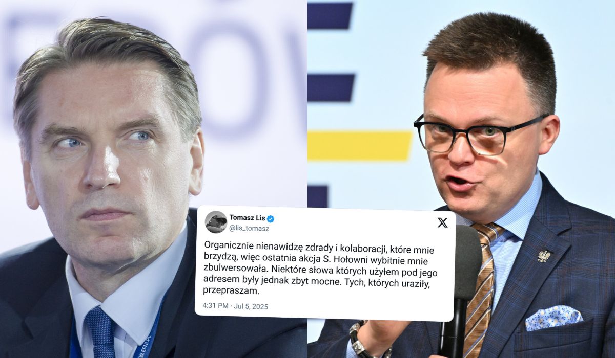 Tomasz Lis przeprasza, że przez dwa dni bez przerwy obrażał Hołownię i potwierdza, że mógł przesadzić