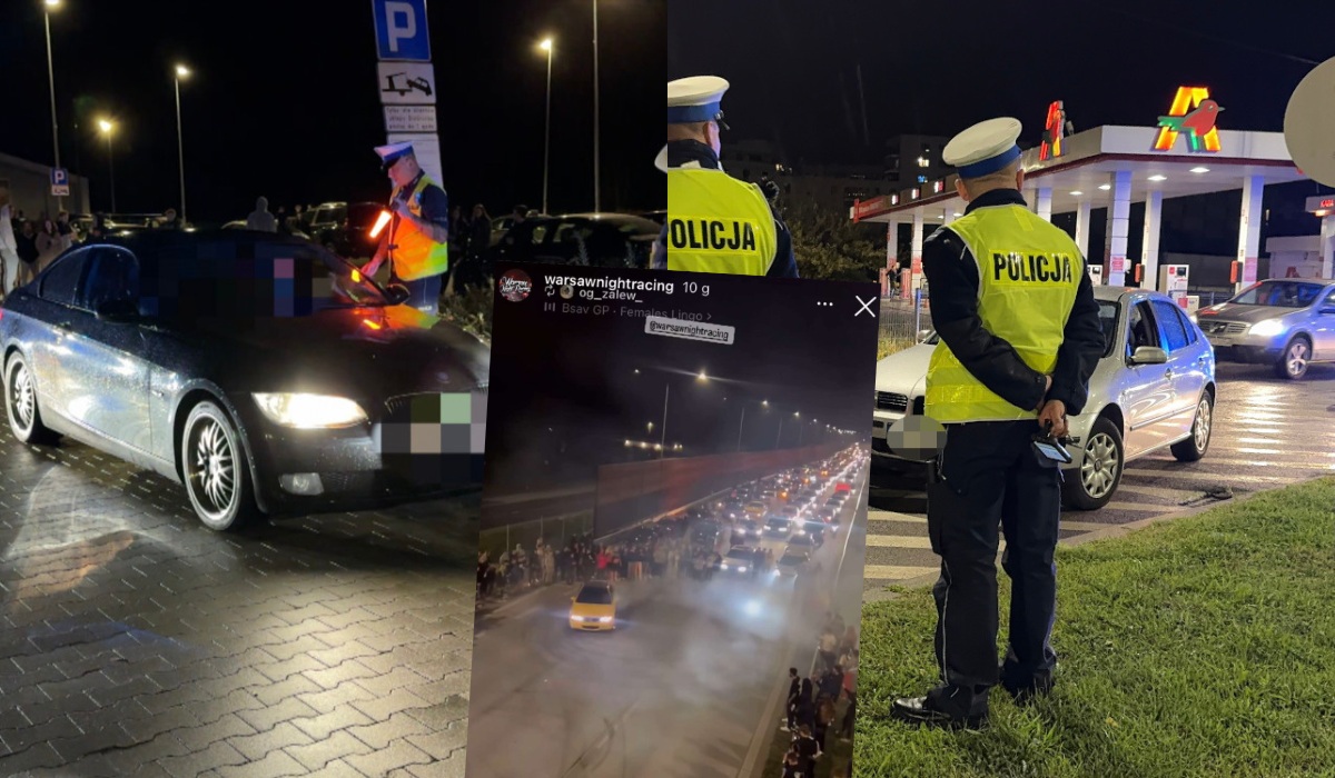Warszawa: policjanci wybrali się na nielegalne wyścigi, wystawili mandaty na 130 tysięcy i zatrzymali 20 praw jazdy