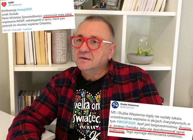 Owsiak apeluje do Ziobry: niech pan pozwoli więźniom również wspierać Orkiestrę