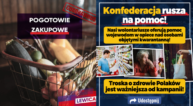 Posłowie Konfederacji i Lewicy organizują pomoc dla starszych osób