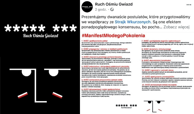 Ruch Ośmiu Gwiazd i Strajk Wkurzonych prezentują Manifest Młodego Pokolenia