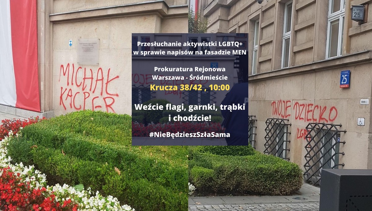 StopBzdurom: jedna z aktywistek, która nasprejowała imiona dzieci na murach ministerstwa już zatrzymana