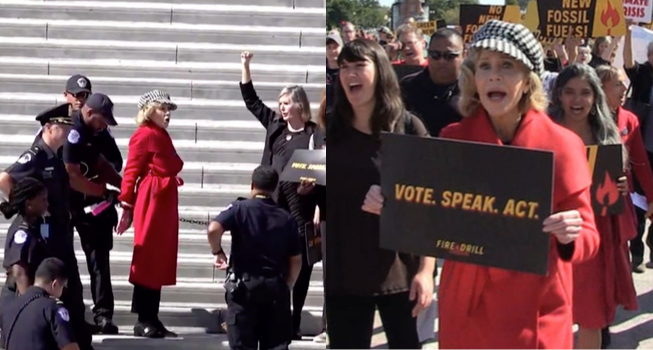 Jane Fonda zatrzymana podczas protestu klimatycznego w Waszyngtonie