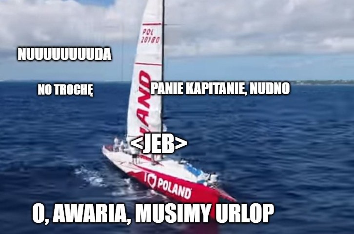 Jacht promujący Polskę "I love Poland" jest uszkodzony, ma złamany maszt i uszkodzoną burtę