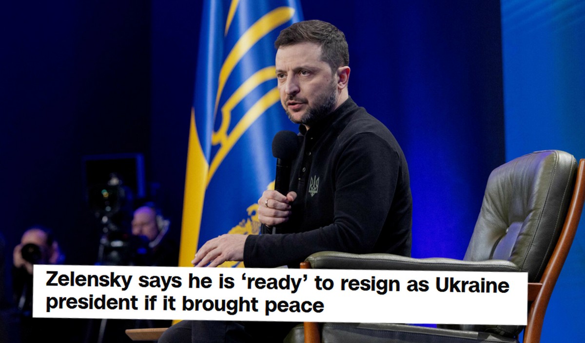 Zełenski zapowiedział, że jest gotowy odejść ze stanowiska, jeśli zapewni to pokój lub dołączenie Ukrainy do NATO