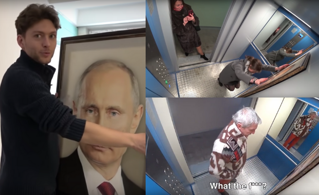 Być może chcesz zobaczyć, jak Rosjanie reagują na portret Putina w windzie
