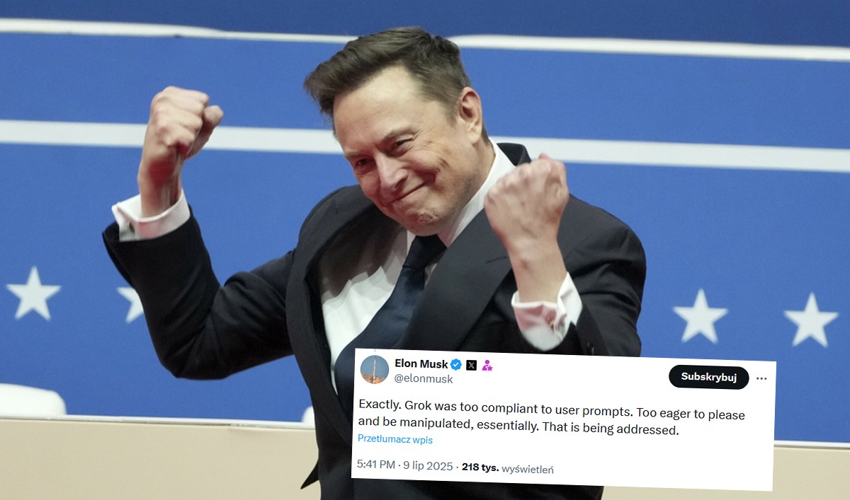 Musk tłumaczy obrażanie i groźby w wykonaniu Groka tym, że tylko wykonywał polecenia