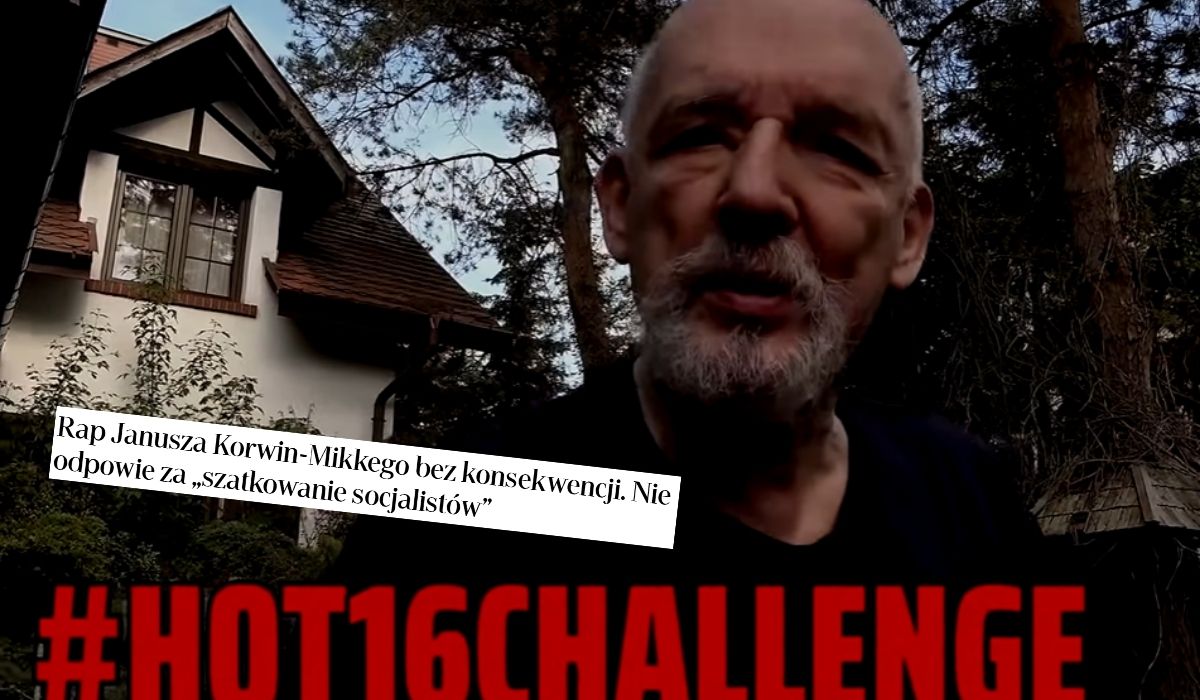 Janusz Korwin-Mikke nie odpowie za zapowiedzi przemocy wobec socjalistów, bo tylko rapował