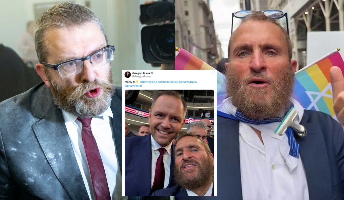 Grzegorz Braun wstrząśnięty obecnością "tęczowego rabina" na konferencji konserwatystów