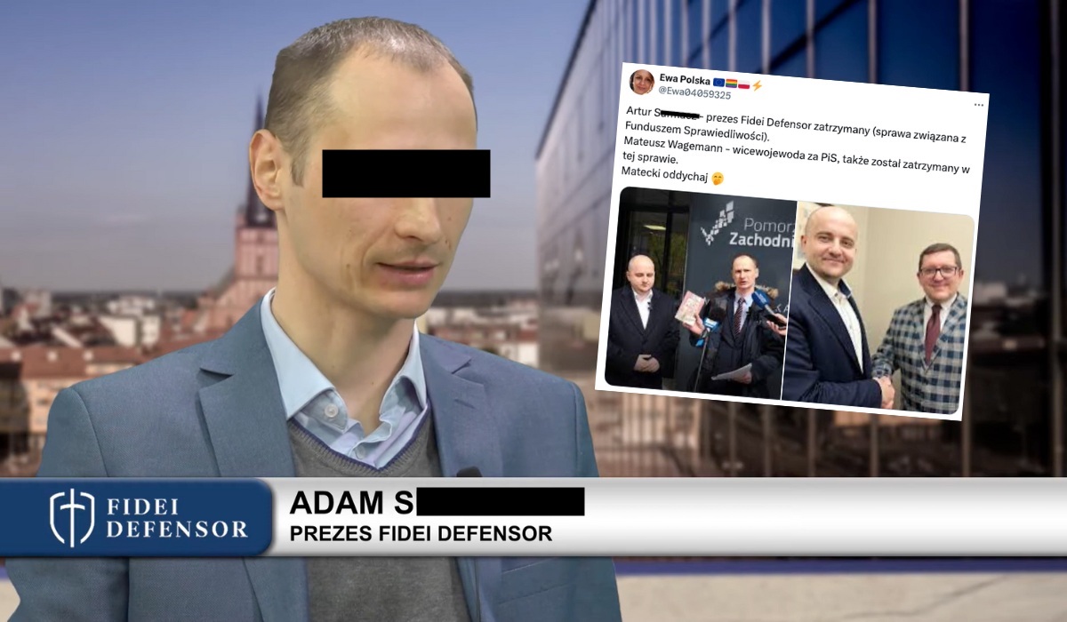 Prezes Fidei Defensor wśród zatrzymanych w sprawie dziwnego wydawania kasy Funduszu Sprawiedliwości