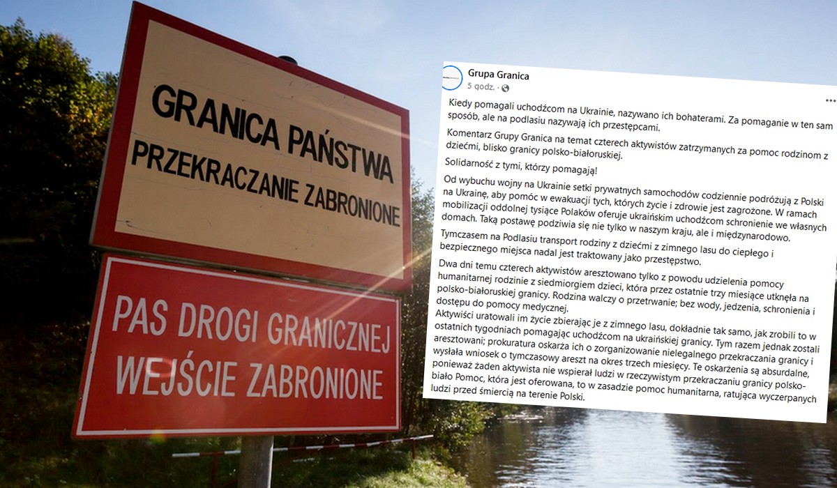 Aktywiści zastanawiają się, dlaczego za pomoc na ukraińskiej granicy nazywani są bohaterami, a na białoruskiej kryminalistami
