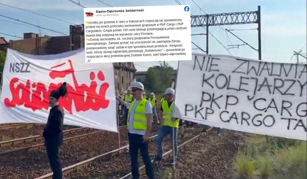 Pracownicy PKP Cargo zorganizowali się i robią blokady torów, protestują przeciwko zwolnieniom