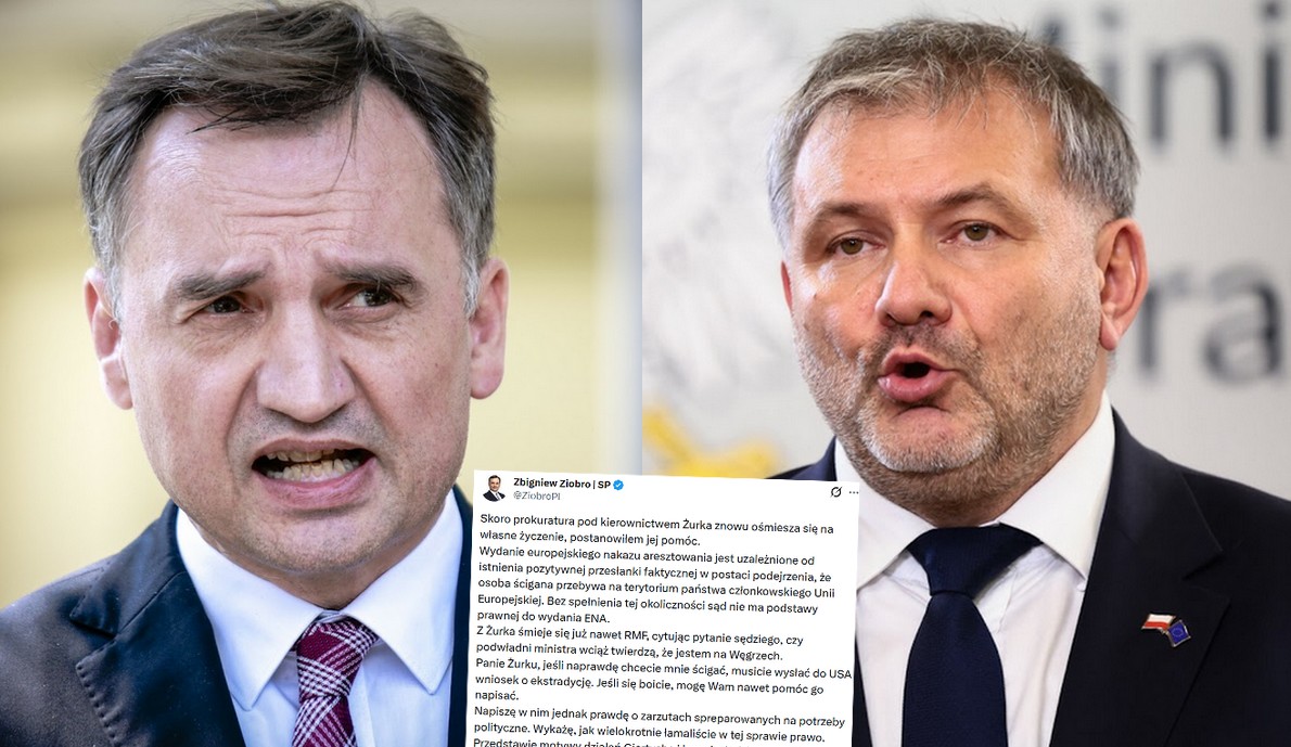 Ziobro poucza Żurka, że jak chcą go złapać to muszą wystąpić z wnioskiem o ekstradycję