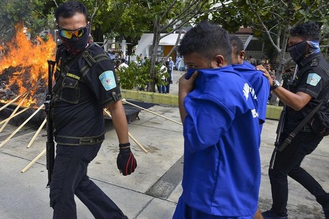 Indonezja: policja spaliła pół tony nielegalnej marihuany, pół miasta wyluzowało