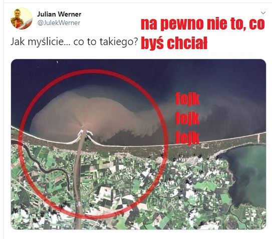 Fala wezbraniowa z powodzi pokazywana jako efekt awarii oczyszczalni "Czajka"