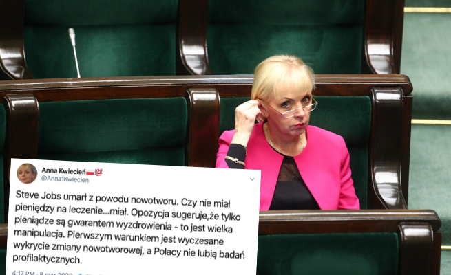Posłanka PiS: Steve Jobs miał pieniądze, a i tak umarł na raka