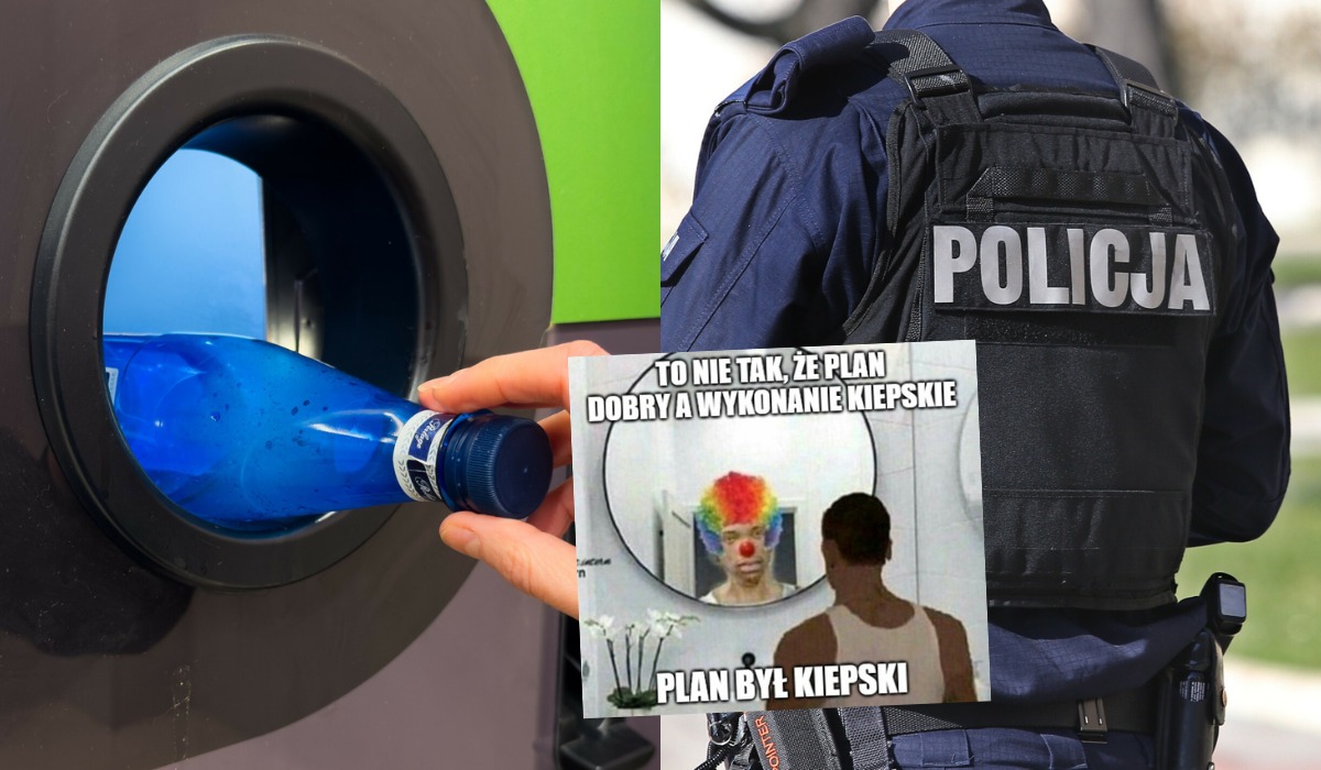 Umiarkowanie bystry chłop dokonał pierwszego w Polsce napadu na butelkomat, za 50 groszy łupu grozi mu 10 lat więzienia