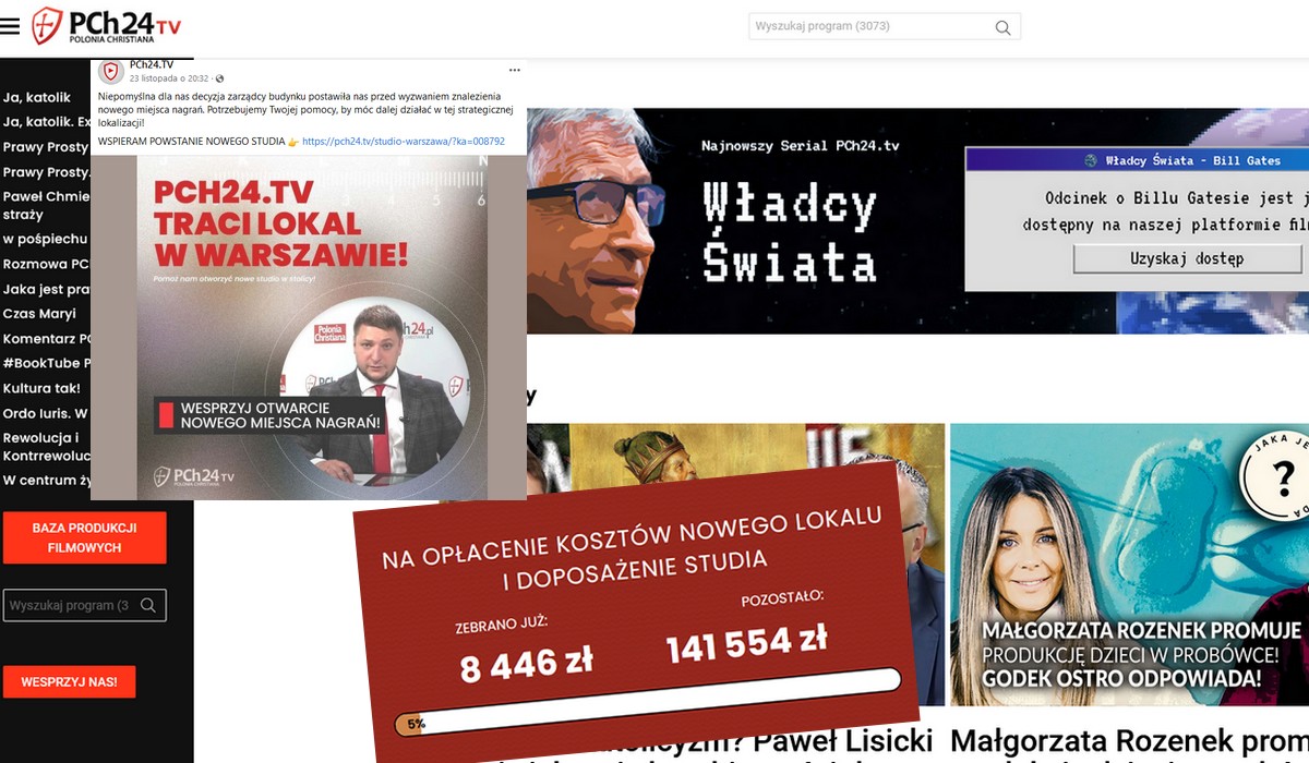 Polonia Christiana 24, telewizja katolickich fundamentalistów traci siedzibę i ogłasza zrzutkę, zebrano 5%