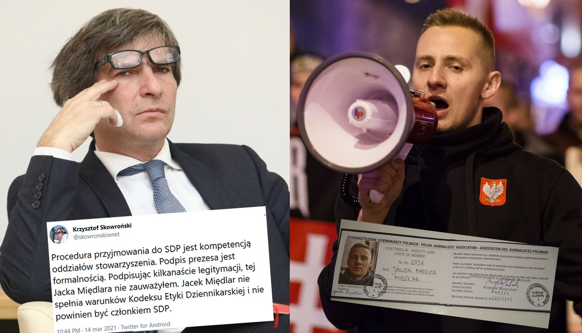 Prezes SDP tłumaczy, że podpisuje tak wiele legitymacji, że tej Międlara nie zauważył