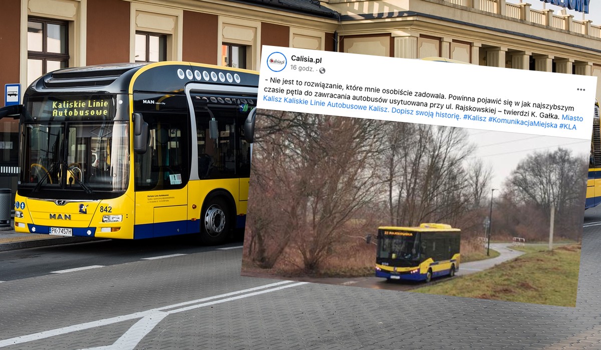 Kalisz: w ramach tymczasowych zmian kawałek trasy autobusu wypadł na drodze dla pieszych i rowerów