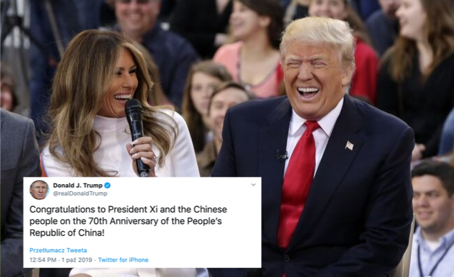 Donald Trump gratuluje Chinom 70 lat komunizmu