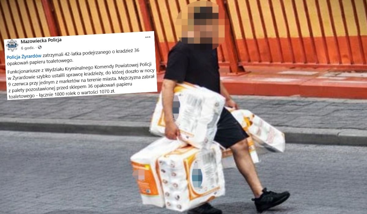 Żyrardów: chłop ukradł prawie 2000 rolek papieru toaletowego