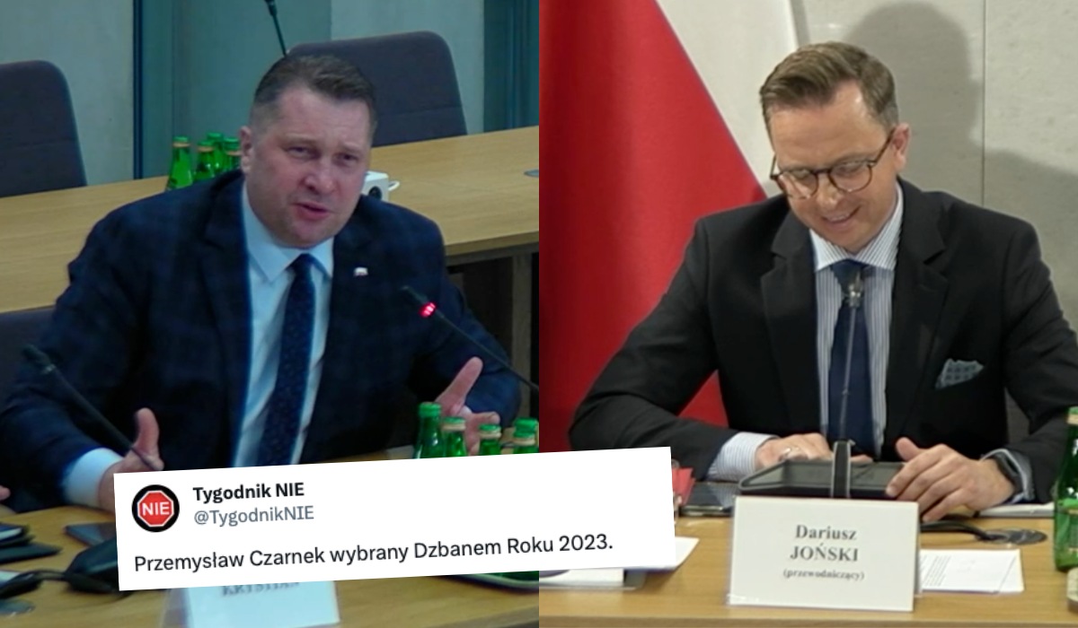 Poseł Joński podczas komisji pogratulował Czarnkowi nagrody Dzbana Roku 2023