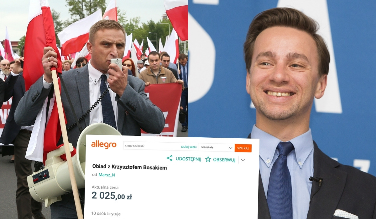 Allegro usunęło ofertę obiadu z Bąkiewiczem, ale wciąż można kupić obiad z Bosakiem