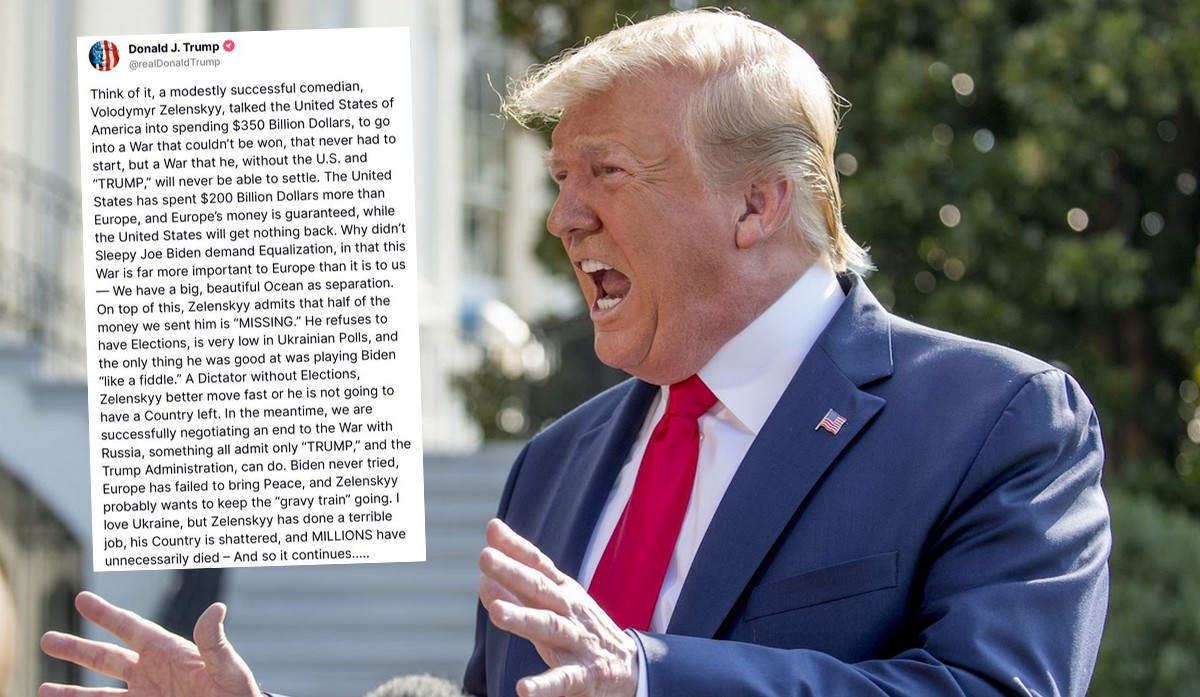 Trump określił Zełenskiego jako dyktatora i "umiarkowanie udanego komika"