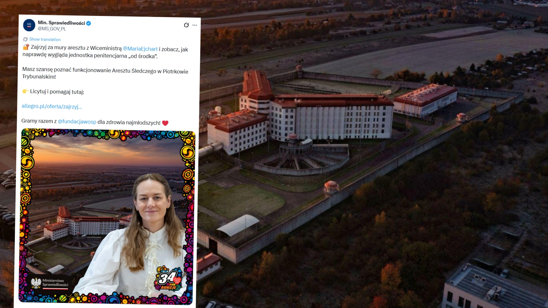 Ministerstwo Sprawiedliwości wystawiło na WOŚP zwiedzanie aresztu w Piotrkowie Trybunalskim