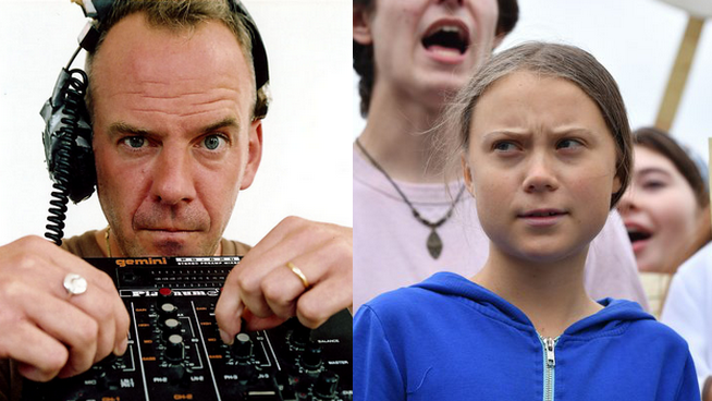 Fatboy Slim sampluje Gretę Thunberg na koncercie w Anglii