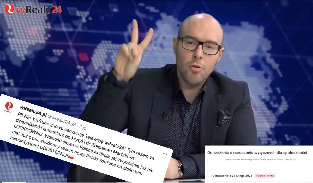 Kanał wRealu24 zmaga się z kolejnym banem na YouTube za szerzenie foliarstwa