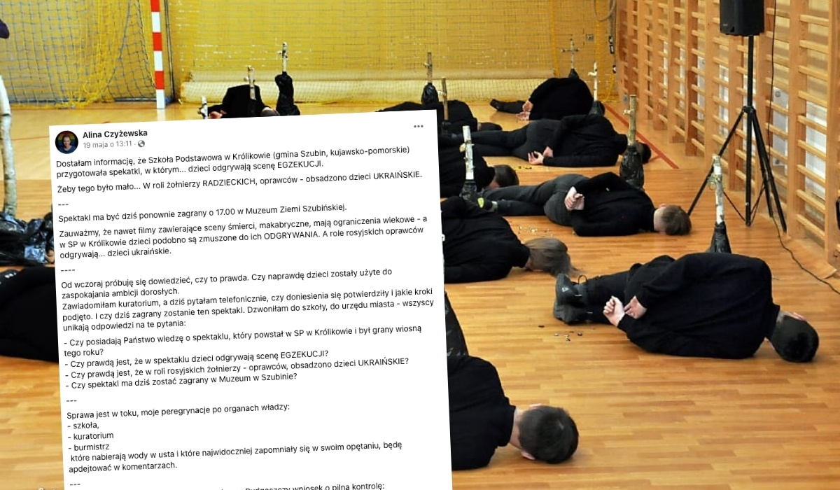 Królikowo: w podstawówce nauczyciele kazali odegrać dzieciom egzekucję w Katyniu