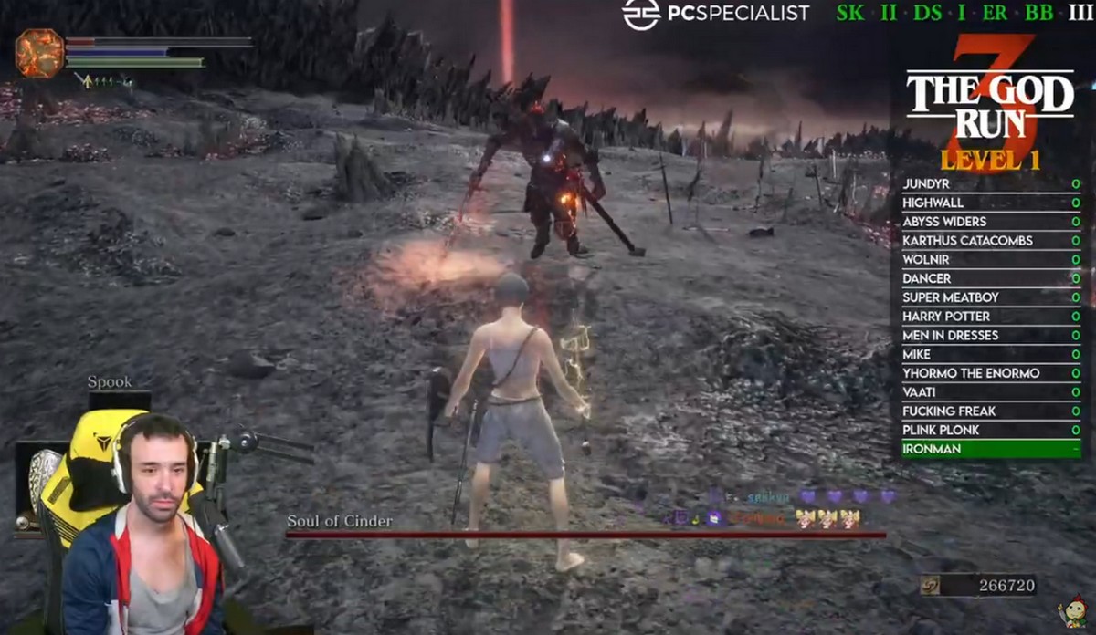 Gracz przeszedł God Run 3 na pierwszym poziomie doświadczenia, coś jakby Lewandowski strzelał gole bez nogi