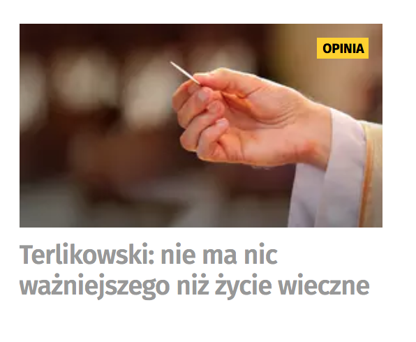 Onet promuje na stronie głównej apel Terlikowskiego o chodzenie na msze
